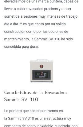 Envasadora vacío SV 310