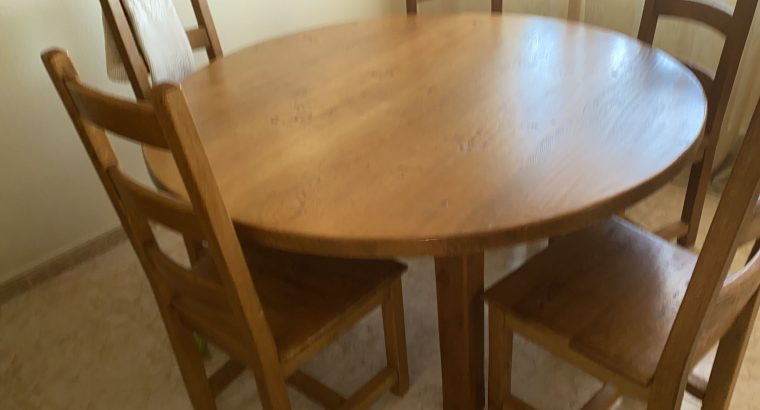 Mesa de roble y sillas de roble 6 pax