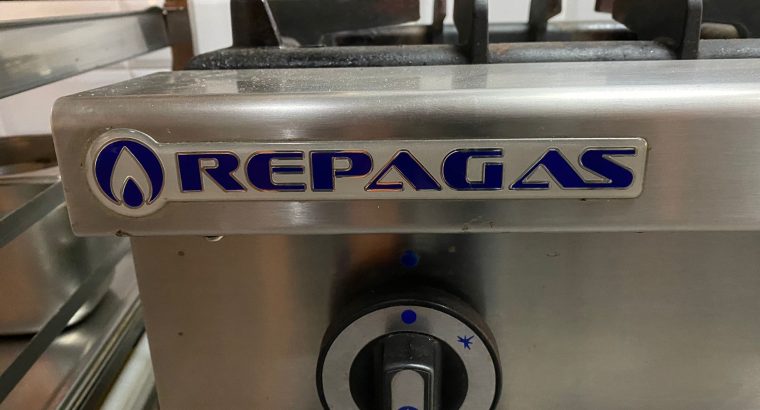 COCINA INDUSTRIAL A GAS INOX MARCA REPAGAS 3 FUEGOS