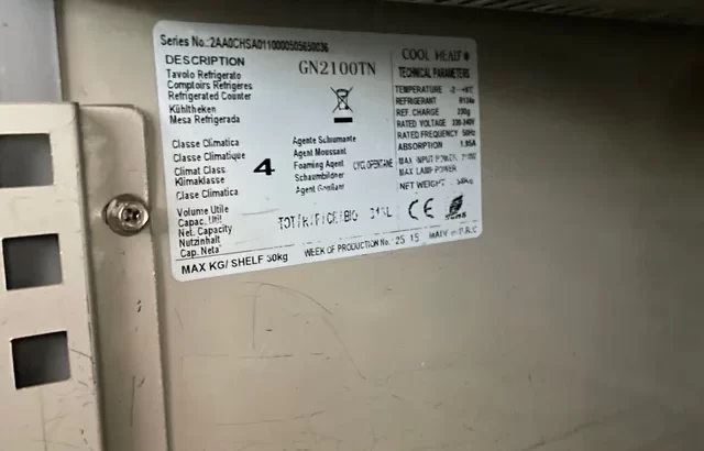 BAJO MOSTRADOR REFRIGERADO 2 PUERTAS