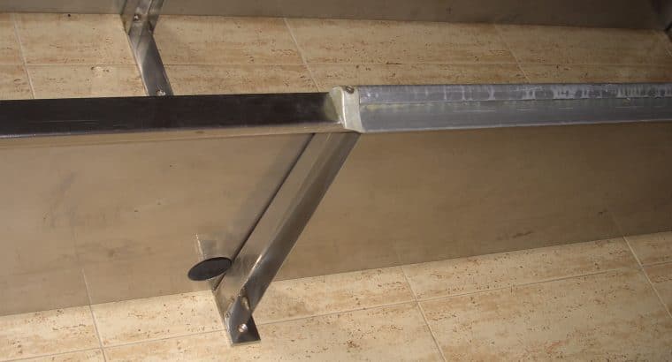 ESTANTE MURAL DOS BALDAS INOX 225 CM CON PORTACOMANDAS