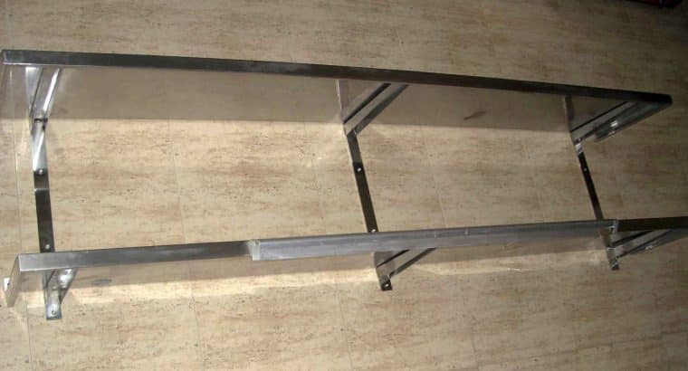 ESTANTE MURAL DOS BALDAS INOX 225 CM CON PORTACOMANDAS