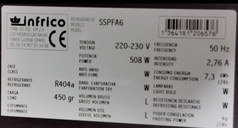 Self Placa fría Infrico SSPFA6