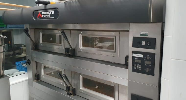 HORNO PAN / PIZZA DOBLE CÁMARA CON FERMENTADORA MORETTI P120 2LC PAS COMO NUEVO