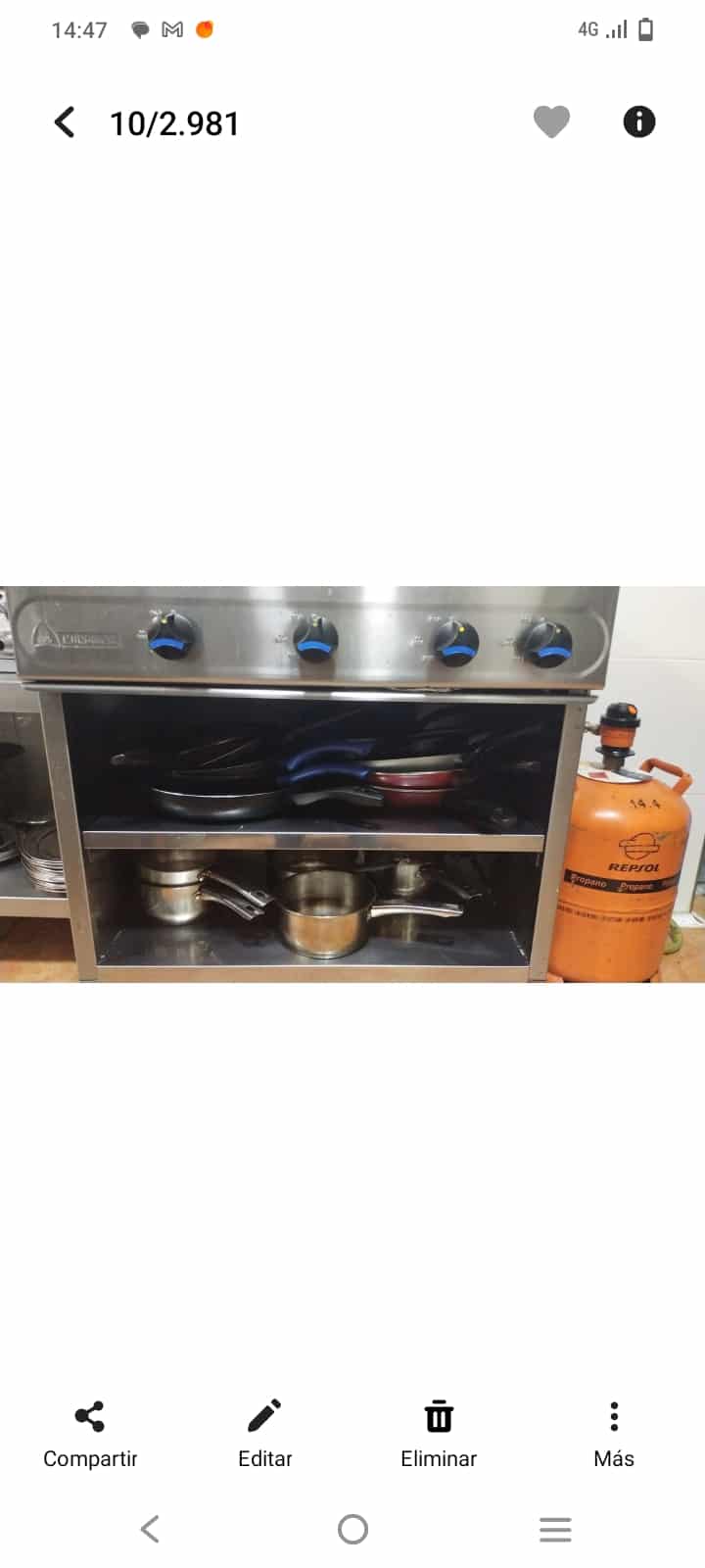 Fuego cocina industrial