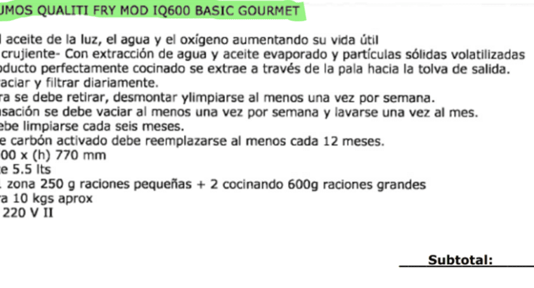 Equipamiento de cocina