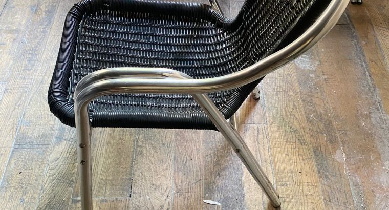 Silla aluminio con rattan negro 9 unidades