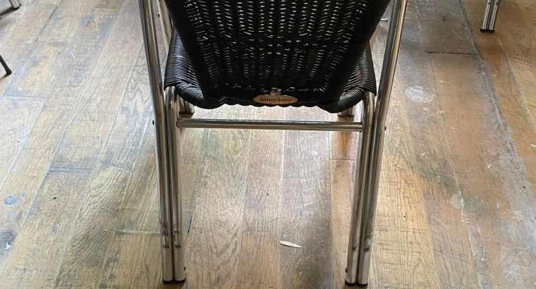Silla aluminio con rattan negro 9 unidades