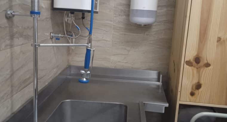 Fregadero industrial de acero Inox