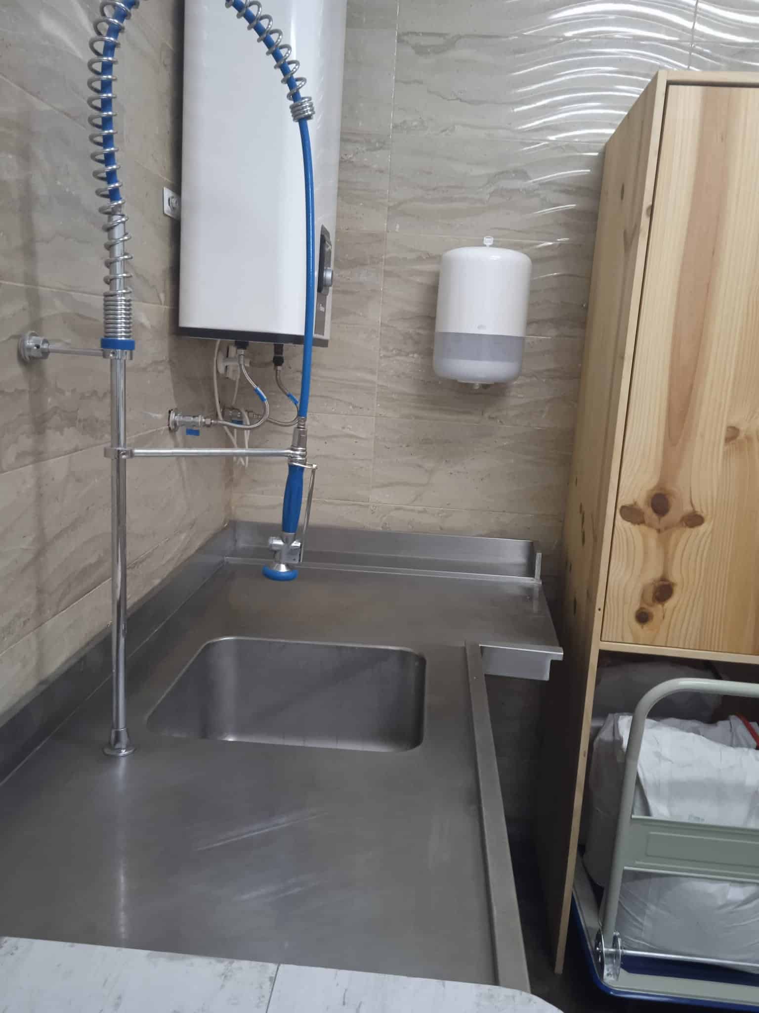 Fregadero industrial de acero Inox