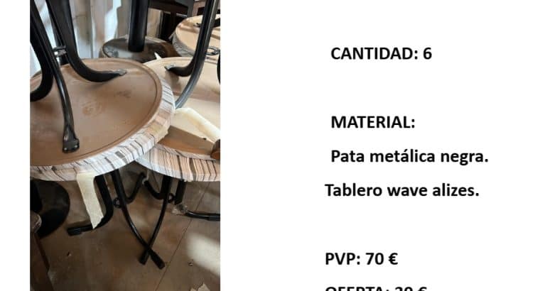 MESA REDONDA PATA METALICA WABE ALIZES