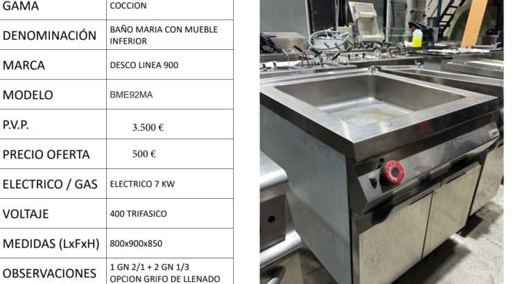 BAÑO MARIA TRIFASICO CON MUEBLE