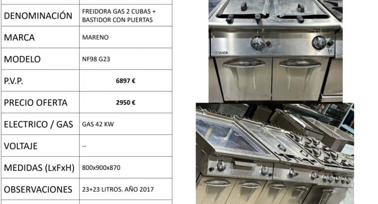 FREIDORA A GAS DOS CUBAS MARENO