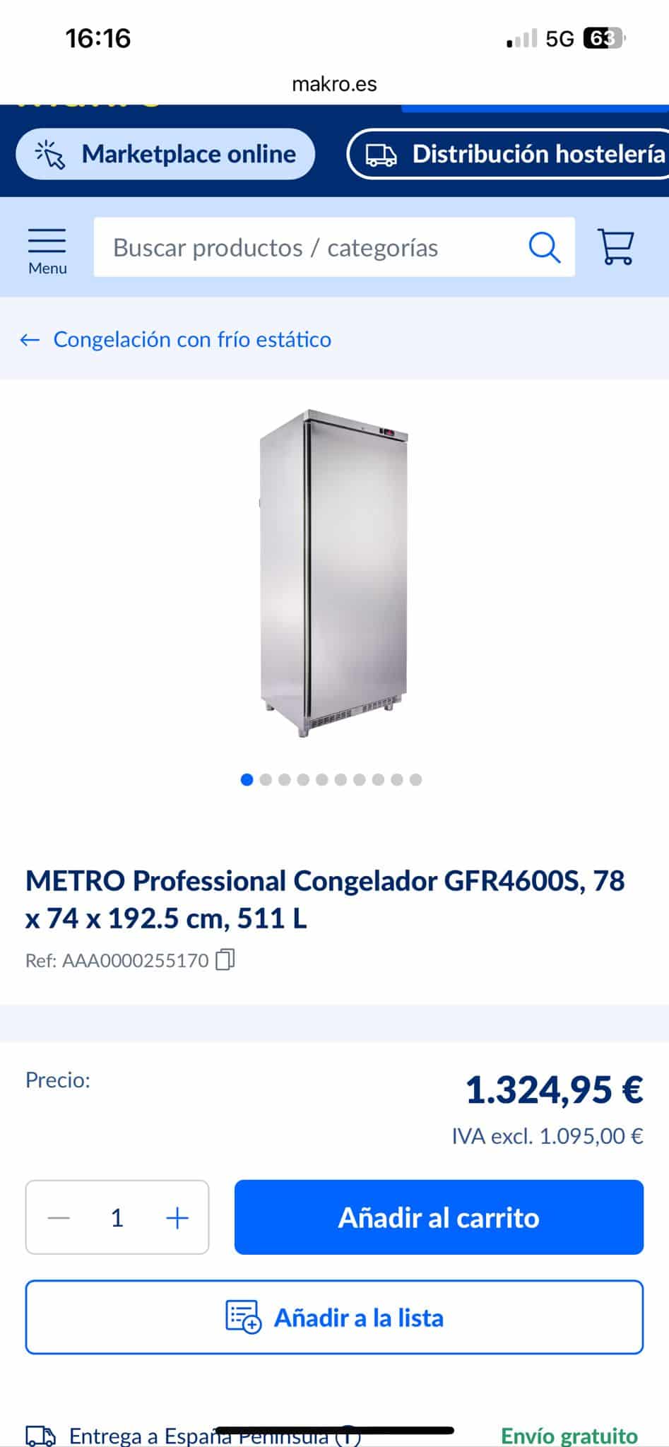 Congelador GFR4600S de METRO Professional
