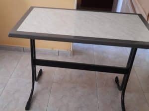 2 Juegos mesa metal/madera-8 sillas hierro bistrot