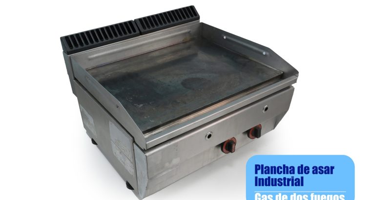 Plancha de Asar Industrial (Gas, 2 Fuegos)