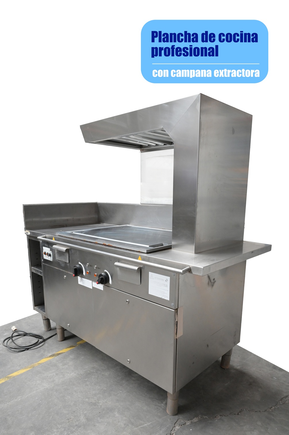 PLANCHA de ASAR PROFESIONAL con Campana Extractora
